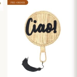 Palma Canaria Handmade Ciao Woven Fan with Black Tassel